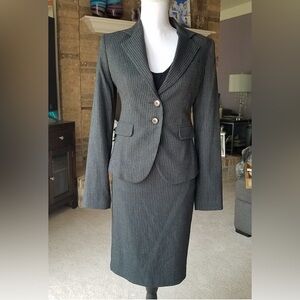 Toi et Moi Dark Gray Pinstripe Skirt Suit -European Fashion NWT